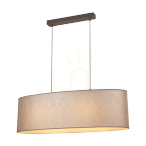 Prata taklampa, 2xE27, Max. 40 W, grå metall/genomskinlig PVC-sladd/silverfärgad lampskärm, 80 cm small 1