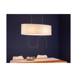 Prata taklampa, 2xE27, Max. 40 W, grå metall/genomskinlig PVC-sladd/silverfärgad lampskärm, 80 cm small 2