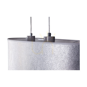 Prata taklampa, 2xE27, Max. 40 W, grå metall/genomskinlig PVC-sladd/silverfärgad lampskärm, 80 cm small 3