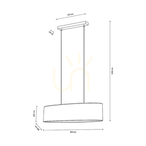 Prata taklampa, 2xE27, Max. 40 W, krommetall / genomskinlig PVC-sladd / silverfärgad lampskärm, 80 cm small 3