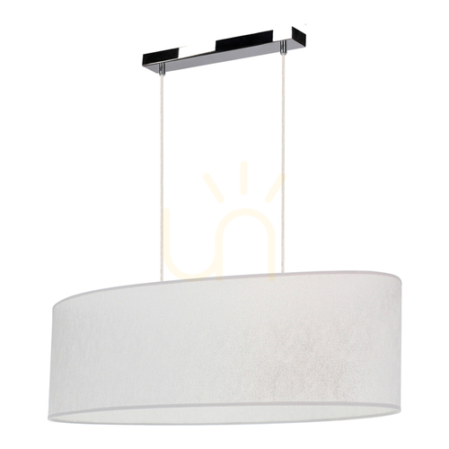 Kontrollera Prata taklampa, 2xE27, Max. 40 W, krommetall / genomskinlig PVC-sladd / silverfärgad lampskärm, 80 cm