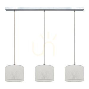 Prata taklampa, 3xE27, Max. 40 W, krommetall / genomskinlig PVC-sladd / silverfärgad lampskärm, 100 cm small 0