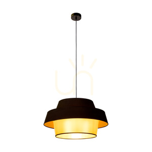 Preto Gold taklampa, 1xE27, Max. 60 W, svart metall/svart flätad sladd/svart och guldfärgad lampskärm, Ø 55 cm small 1