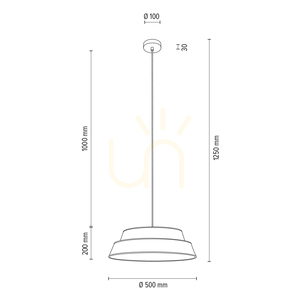 Preto Pepito taklampa, 1xE27, Max. 60 W, svart metall/svart flätad sladd/lampskärm i mönstret ”Pepitka” – svart, Ø 50 cm small 6