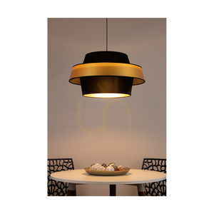 Preto Gold taklampa, 1xE27, Max. 60 W, svart metall/svart flätad sladd/svart och guldfärgad lampskärm, Ø 55 cm small 2