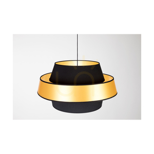 Preto Gold taklampa, 1xE27, Max. 60 W, svart metall/svart flätad sladd/svart och guldfärgad lampskärm, Ø 55 cm small 3