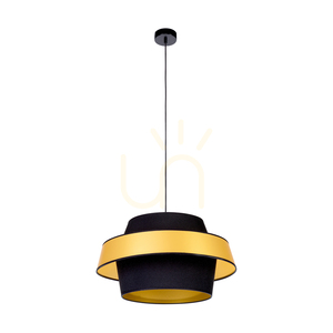 Preto Gold taklampa, 1xE27, Max. 60 W, svart metall/svart flätad sladd/svart och guldfärgad lampskärm, Ø 55 cm small 0