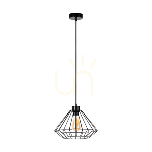 Raquelle taklampa, 1xE27, Max. 60 W, svart metall/svart PVC-sladd/svart metallskärm, Ø 30 cm small 0