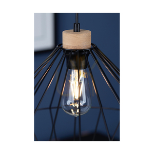 Raquelle taklampa, 1xE27, Max. 60 W, oljad ek/svart metall/svart PVC-sladd/svart metallskärm, Ø 30 cm small 2