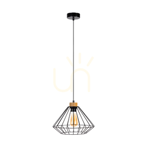 Raquelle taklampa, 1xE27, Max. 60 W, oljad ek/svart metall/svart PVC-sladd/svart metallskärm, Ø 30 cm small 0