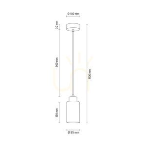 Ravio taklampa, 1xE27, Max. 60 W, björk/svart, PVC-sladd, vit och svart glasskärm, Ø 10 cm small 2