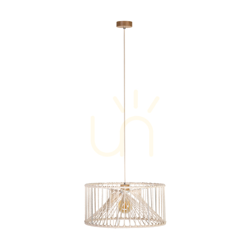 Kontrollera Reve taklampa, 1xE27, Max. 15 W LED, oljad ek/natur, flätad kabel/krämfärgad flätad bomullssladd, Ø 50 cm