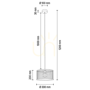 Reve taklampa, 1xE27, Max. 15 W LED, oljad ek/natur, flätad kabel/krämfärgad flätad bomullssladd, Ø 30 cm small 5