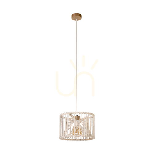 Kontrollera Reve taklampa, 1xE27, Max. 15 W LED, oljad ek/natur, flätad kabel/krämfärgad flätad bomullssladd, Ø 30 cm