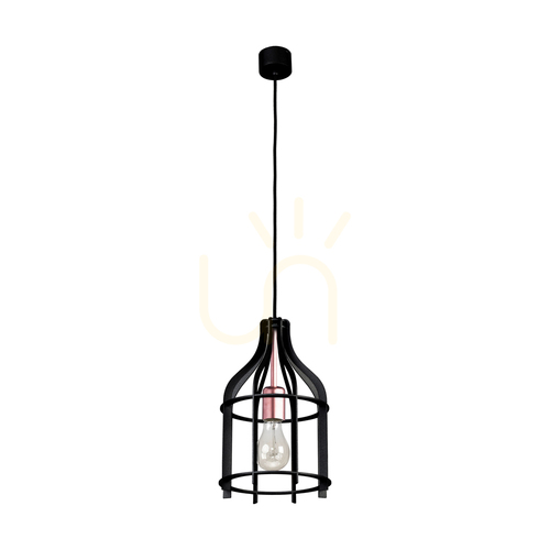 Kontrollera Riana taklampa, 1xE27, Max. 60 W, svart metall/svart PVC-kabel, Ø 20 cm