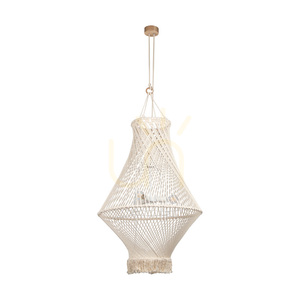 Reve 3xE27 Max. 15 W LED-pendellampa, oljad ek/natur, flätad kabel/krämfärgad flätad bomullssladd, Ø 65 cm small 0