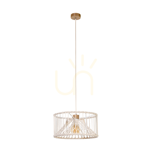 Kontrollera Reve taklampa, 1xE27, Max. 15 W LED, oljad ek/natur, flätad kabel/krämfärgad flätad bomullssladd, Ø 40 cm