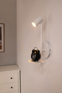 Rogna vägglampa, 1xGU10, Max. 50 W, vit metall, 19,5 cm small 1