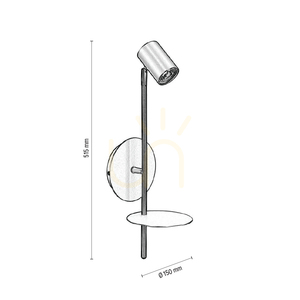 Rogna vägglampa, 1xGU10, Max. 50 W, vit metall, 19,5 cm small 2