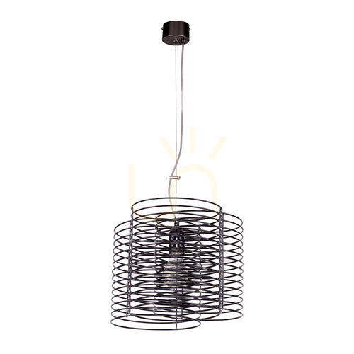 Kontrollera Ringo taklampa, 1xE27, Max. 60 W, svart metall/svart PVC-kabel, Ø 28 cm