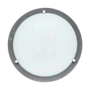 Rocky taklampa, 1xLED, 2700 K, 18 W, betonggrå/vit glasskärm, Ø45 cm small 1