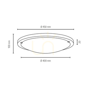 Rocky taklampa, 1xLED, 2700 K, 18 W, betonggrå/vit glasskärm, Ø45 cm small 2