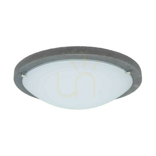 Kontrollera Rocky taklampa, 1xLED, 2700 K, 18 W, betonggrå/vit glasskärm, Ø45 cm