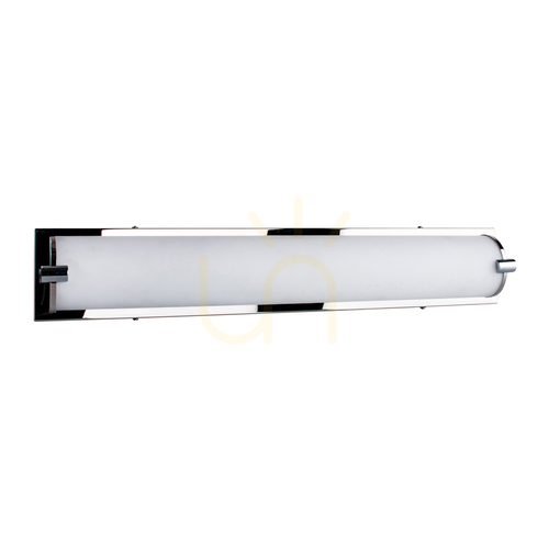 Kontrollera Romy vägglampa, inklusive LED 3000K 27W, krommetall/vit glasskärm, 64 cm