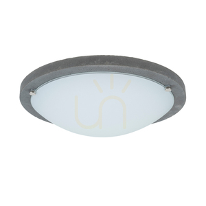 Rocky taklampa, 1xLED, 2700 K, 13 W, betonggrå/vit glasskärm, Ø35 cm small 1