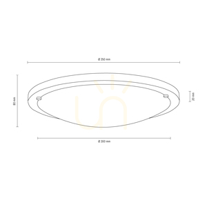 Rocky taklampa, 1xLED, 2700 K, 13 W, betonggrå/vit glasskärm, Ø35 cm small 2