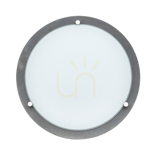 Kontrollera Rocky taklampa, 1xLED, 2700 K, 13 W, betonggrå/vit glasskärm, Ø35 cm