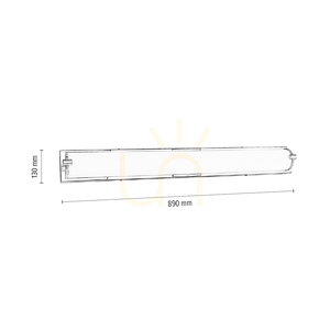 Romy vägglampa, inklusive LED 3000K 40W, krommetall/vit glasskärm, 89 cm small 2