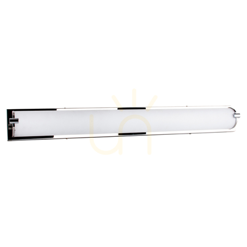 Kontrollera Romy vägglampa, inklusive LED 3000K 40W, krommetall/vit glasskärm, 89 cm