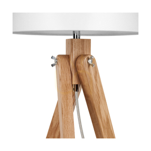 Rune bordslampa, 1xE27, Max. 40 W, oljad ek / genomskinlig PVC-sladd / vit lampskärm, Ø 30 cm small 1