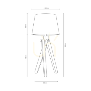 Rune bordslampa, 1xE27, Max. 40 W, oljad ek / genomskinlig PVC-sladd / svart lampskärm, Ø 30 cm small 3