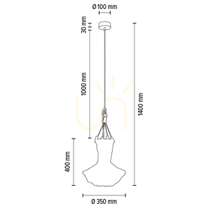 Samba taklampa, 1xE27, Max. 15 W LED, oljad ek/natur, flätad kabel/krämfärgad flätad bomullssladd, Ø 35 cm small 2