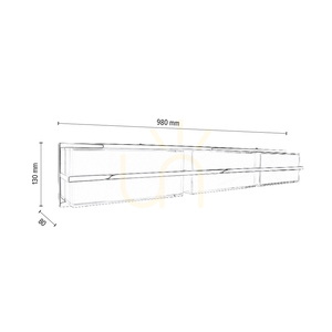 Sally vägglampa, inklusive LED 3000K 30W, krommetall/vit glasskärm, 98 cm small 2