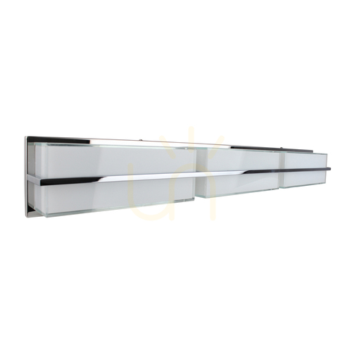 Kontrollera Sally vägglampa, inklusive LED 3000K 30W, krommetall/vit glasskärm, 98 cm