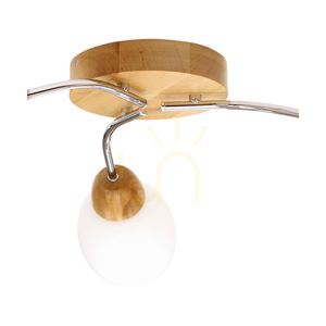 Taklampa ”Santa”, 3xE27, Max. 60 W, björk/krommetall/vit glasskärm, Ø 60 cm small 1