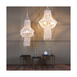 Samba taklampa, 1xE27, Max. 15 W LED, oljad ek/natur, flätad kabel/krämfärgad flätad bomullssladd, Ø 50 cm small 2