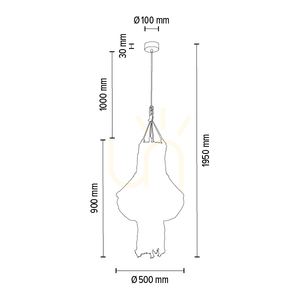 Samba taklampa, 1xE27, Max. 15 W LED, oljad ek/natur, flätad kabel/krämfärgad flätad bomullssladd, Ø 50 cm small 3
