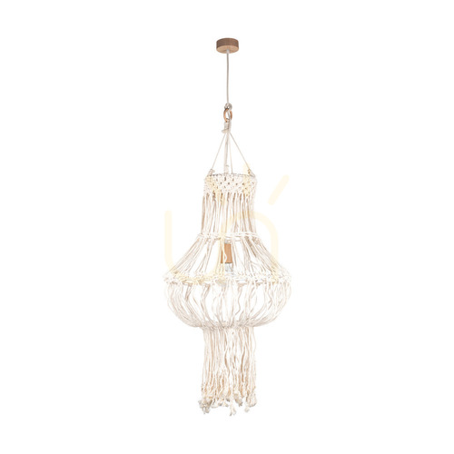 Kontrollera Samba taklampa, 1xE27, Max. 15 W LED, oljad ek/natur, flätad kabel/krämfärgad flätad bomullssladd, Ø 50 cm