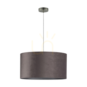Scarlett taklampa, 1xE27, Max. 60 W, satinmetall / genomskinlig PVC-sladd / grå lampskärm, Ø 50 cm small 0