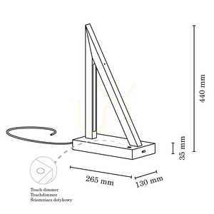 Segel bordslampa, 2xLED, 3000 K, 8,5 W, bok- och valnötsträ, svart flätad sladd med beröringsdimmer, 26,5 cm small 2