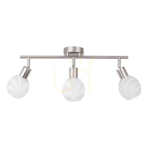 Kontrollera Sara taklampa, 3xE14, Max. 40 W, satinmetall/vit, glasskärm, 59 cm