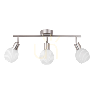 Sara taklampa, 3xE14, Max. 40 W, satinmetall/vit, glasskärm, 59 cm small 0
