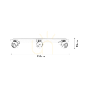Sergio taklampa, inklusive 3 GU10-fattningar, max. 50 W, krommetall, 85,5 cm small 4