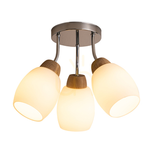 Skaja taklampa, 3xE27, Max. 40 W, oljad ek/krommetall/vit glasskärm, Ø38 cm small 1