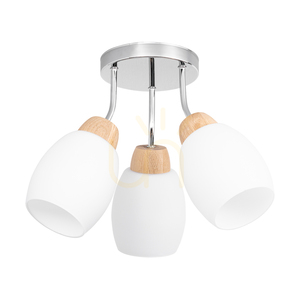 Skaja taklampa, 3xE27, Max. 40 W, oljad ek/krommetall/vit glasskärm, Ø38 cm small 0
