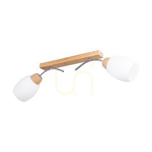 Skaja taklampa, 2xE27, Max. 40 W, oljad ek/krommetall/vit glasskärm, 76 cm small 2